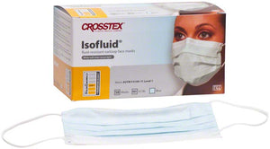 Crosstex Isofluid Fluid-Resistant Earloop Mask, Blue (Pack of 50)