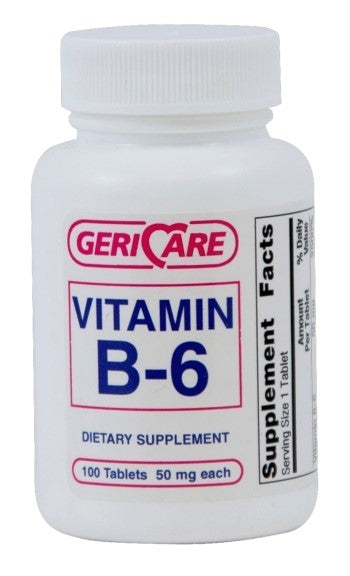 Vitamin B6 50 mg tablet 100 Tablets per Bottle