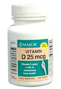 Vitamin D 25 mcg 100 Tablets