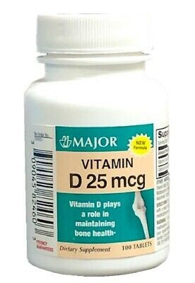 Vitamin D 25 mcg 100 Tablets