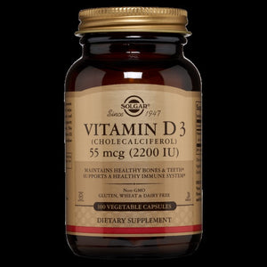 Vitamin D3 Cholecalciferol 55 mcg (2200 IU) Adult Vegicaps 100 Vegetable Capsules