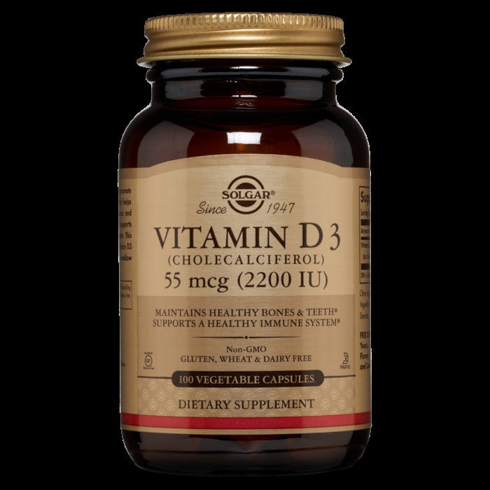 Vitamin D3 Cholecalciferol 55 mcg (2200 IU) Adult Vegicaps 100 Vegetable Capsules