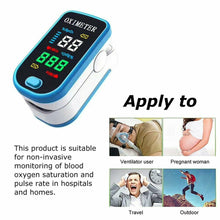 Load image into Gallery viewer, Finger Pulse Oximeter Blood Oxygen Heart Rate SpO2 Monitor
